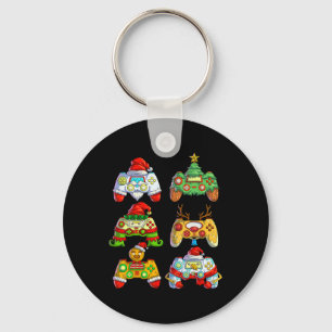 Video Game Controller Santa Hat Christmas Gamer 2  Keychain