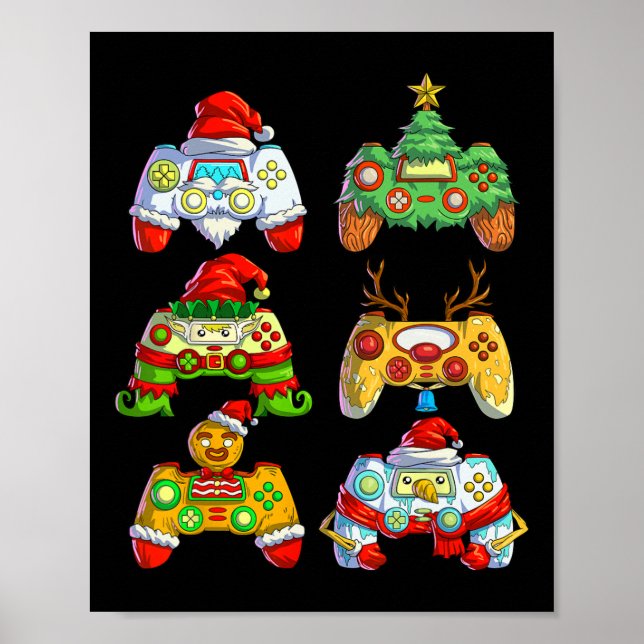 Video Game Controller Santa Hat Christmas Gamer 2  Poster (Front)