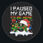 Video-game Controller Santa Hat Christmas Gaming X Classic Round Sticker<br><div class="desc">Video-game Controller Santa Hat Christmas Gaming X-mas Gamer</div>