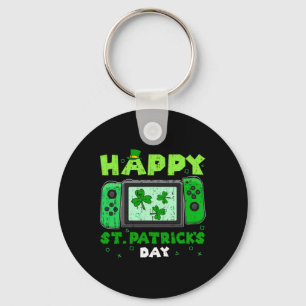 Video Game Controller Shamrock St Patricks Day Gam Keychain