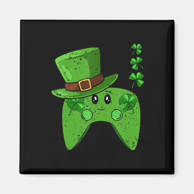 Video-Game Controller Shamrock St Patricks Day Gam Magnet (Front)