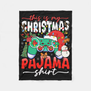 Video Game Controller This Is My Christmas Pajama Fleece Blanket