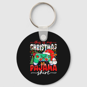 Video Game Controller This Is My Christmas Pajama  Keychain