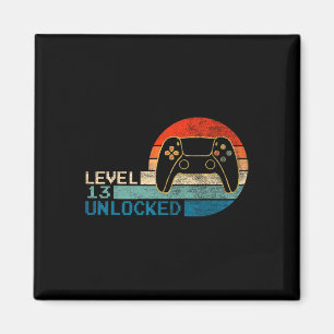 Video Game Controller Unlocked Level 13 Birthday B Magnet