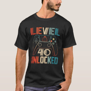 Video Game Controller Unlocked Level 40 Birthday B T-Shirt