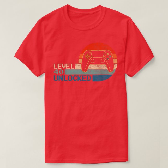 Video Game Controller Unlocked Level 40 Birthday B T-Shirt (Design Front)
