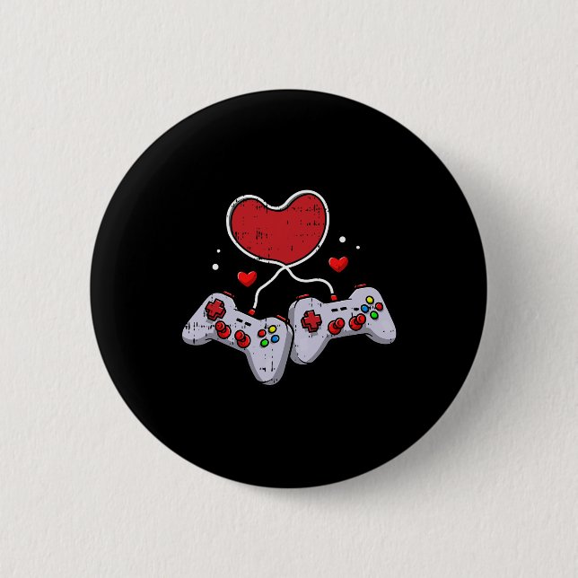 Video-game Controller Valentines Day Cool Gaming G 2 Inch Round Button (Front)