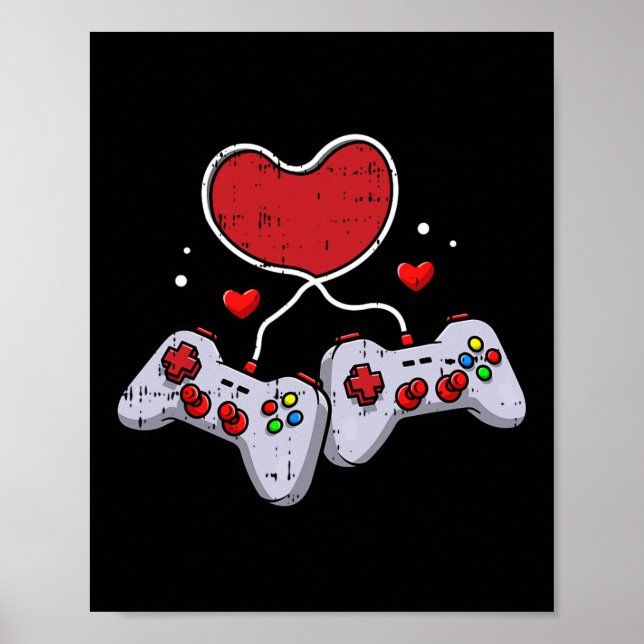 Video-game Controller Valentines Day Cool Gaming G Poster (Front)