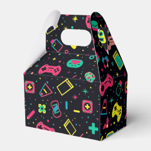 Video Game Controllers and Toys Pattern  Favor Box