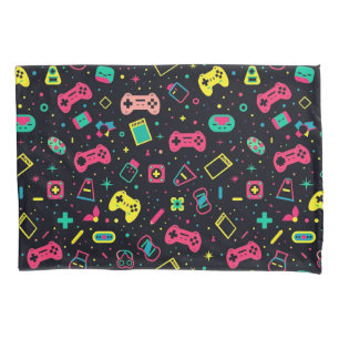 Video Game Controllers and Toys Pattern Pillowcase