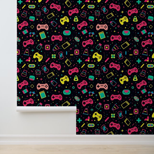 Video Game Controllers and Toys Pattern  Wallpaper (Application)