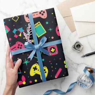 Video Game Controllers and Toys Pattern  Wrapping Paper