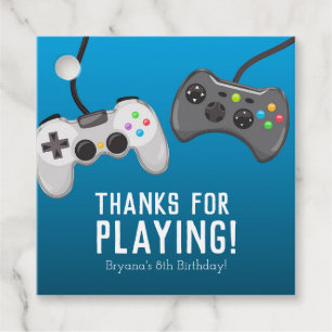 Video Game Controllers Gamer Birthday Party Favour Tags