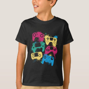Video Game Controllers Graphic Tee For Gamer Colou