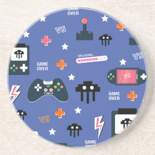 Video Game Controllers Party Pattern Gamer     Coaster