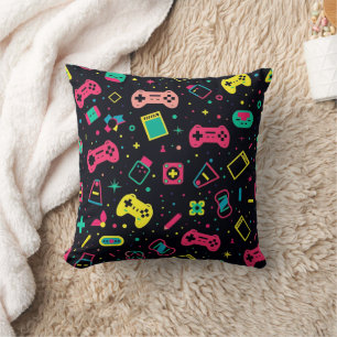 Video Game Controllers Pattern  Throw Pillow