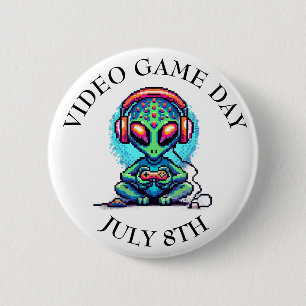 Video Game Day   July 8th 2 Inch Round Button