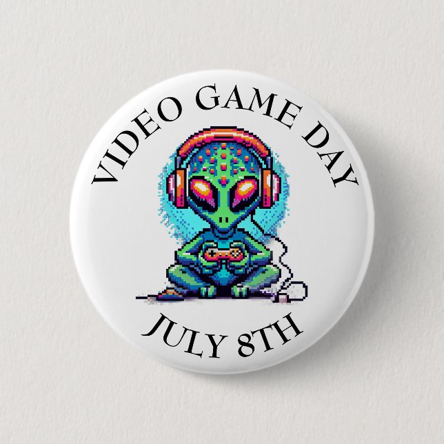 Video Game Day | July 8th 2 Inch Round Button (Front)