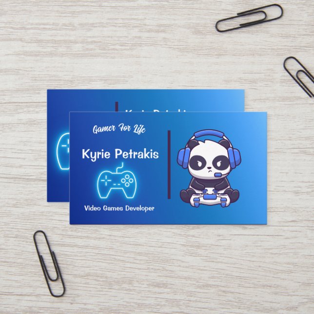 Video Game Developers Business Card (Front/Back In Situ)