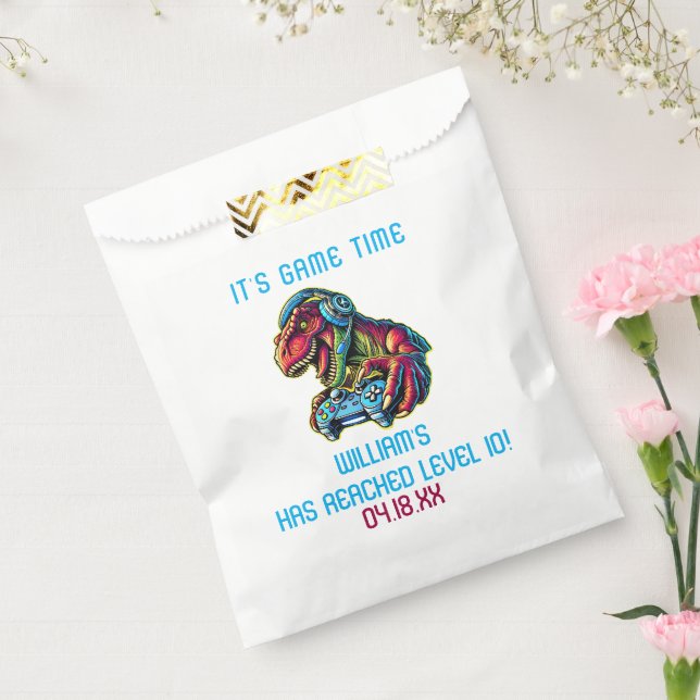 Video Game Dinosaur Gaming Birthday Party Favour Bag (Sealed)