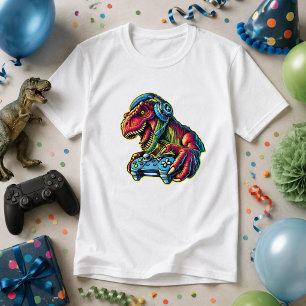 Video Game Dinosaur Gaming Birthday Party T-Shirt