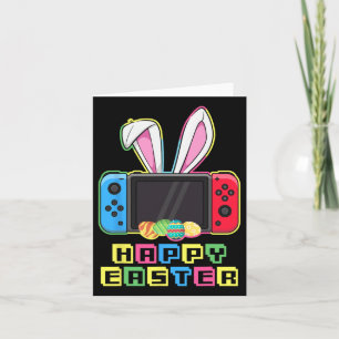 Video Game Easter Bunny Funny Gaming Controller Ga Card