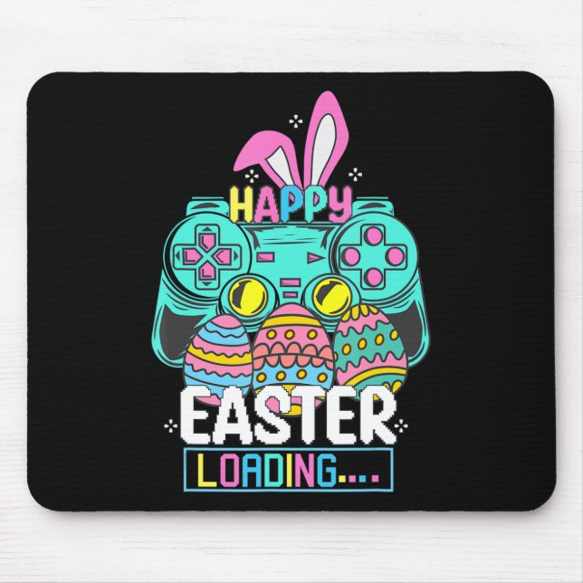 Video Game Easter Bunny Gaming Controller Gamer Bo Mouse Pad (Front)