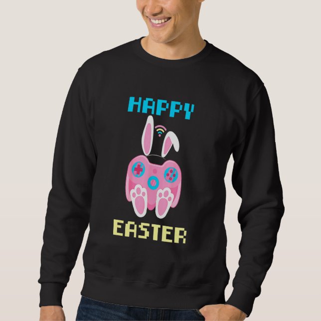 Video Game Easter Bunny Gaming Controller Gamer Bo Sweatshirt (Front)