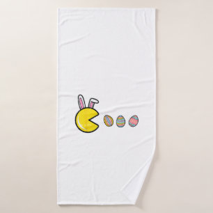 Video Game Eating Easter Eggs Retro Gamer Men Boys Bath Towel