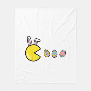 Video Game Eating Easter Eggs Retro Gamer Men Boys Fleece Blanket