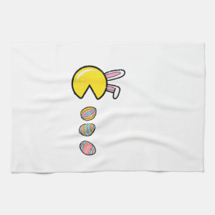 Video Game Eating Easter Eggs Retro Gamer Men Boys Kitchen Towel