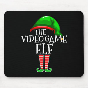 Video Game Elf Group Matching Family Christmas Gif Mouse Pad