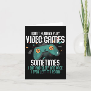 Video Game Funny Gaming For Gamer Teen Boys Men Wo Card