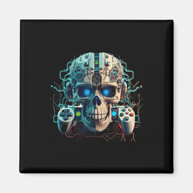 Video Game Gamer Amorphous Creature Skull Gaming C Magnet (Front)