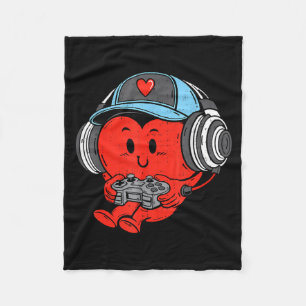 Video Game Gamer Heart Valentines Day Gaming Boys Fleece Blanket