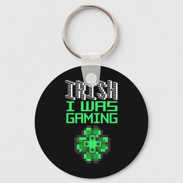 Video Game Gaming St Patricks Day Gamer T Shirts F Keychain (Front)