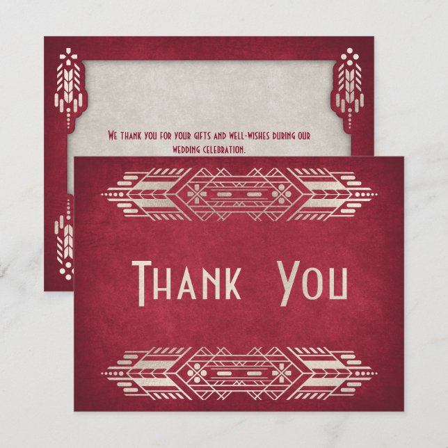 Video Game Geek Red Wedding Thank You Card (Front/Back)