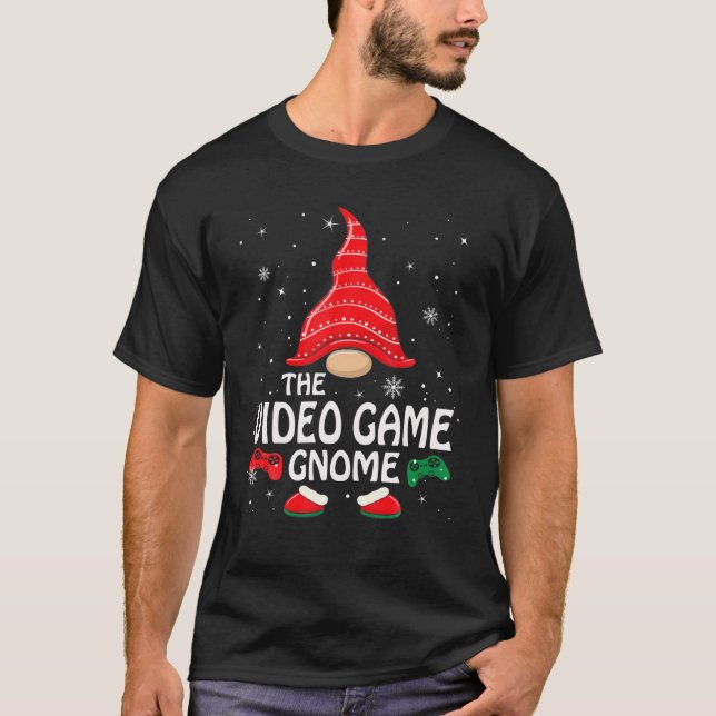 Video Game Gnome Matching Family Group Christmas P T-Shirt (Front)