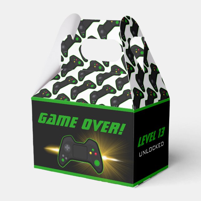 Video Game Green Controller Favour Box (Front Side)