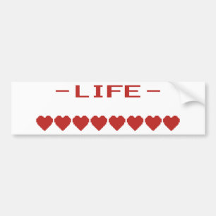 Video Game Heart Life Metre Bumper Sticker
