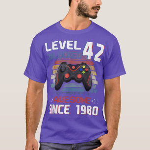 Video Game Level 42 Unlocked Vintage 1980 Men 42nd T-Shirt