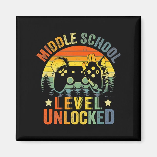 Video Game Level Unlocked Middle School Back to Sc Magnet (Front)