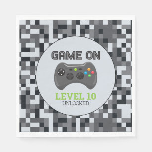 Video Game Level Up Controller Birthday Party Napkin
