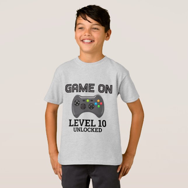 Video Game Level Up Controller Birthday Shirt  (Front Full)