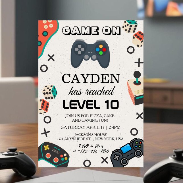Video Game Level up Gamer Birthday Invitation (Créateur téléchargé)
