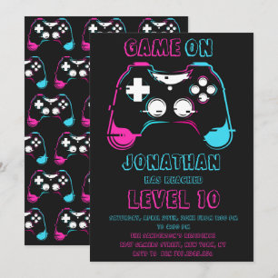 Video Game Level up Gamer Birthday Party Invitation