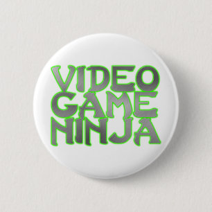 VIDEO GAME NINJA (green) 2 Inch Round Button