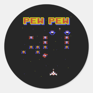 Video Game Old School Game 80s Vintage Gaming Game Classic Round Sticker