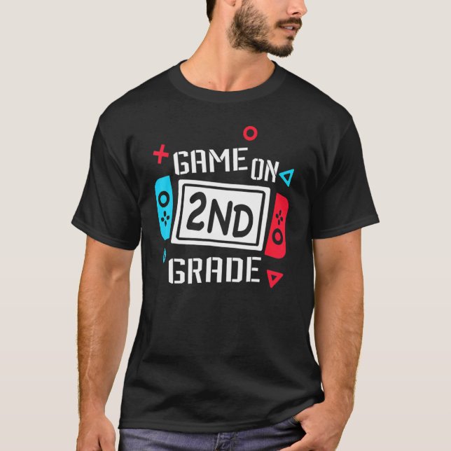 Video Game On 2nd Grade Cool Kids Team Second Back T-Shirt (Front)