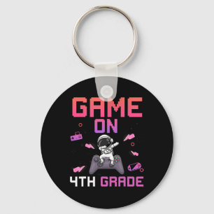 Video Game On 4th Grade Gamer Ck To School First D Keychain